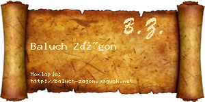 Baluch Zágon névjegykártya